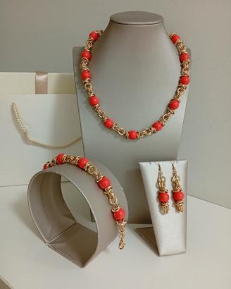 Set bijoux oro Corallo 