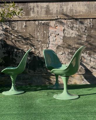 Set 4 sedie tulip girevoli vintage