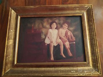 vintage i bambini stampa su tela 