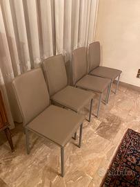4 Sedie Moderne Tortora Ecopelle
