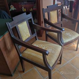 Coppia eleganti poltrone da studio,stile impero.