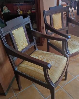 Coppia eleganti poltrone da studio,stile impero.