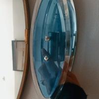 Applique Vetro Space Age Design Anni 70 Blu