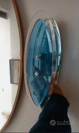 Applique Vetro Space Age Design Anni 70 Blu