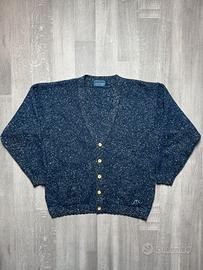 Cardigan Kappa Vintage Uomo L 70% Lana Blu