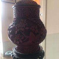 antico vaso cinese in lacca altezza cm 20