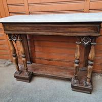 Console d’epoca in palissandro con piano in marmo
