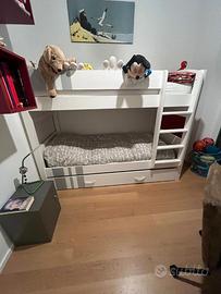 Letto a castello  con cassettone + 2 materassi MdM