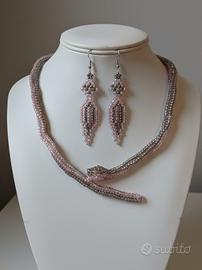 Collana Serpente boho Orecchini vintage handmade