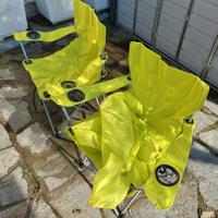 2 sedie pieghevoli camping con sacca