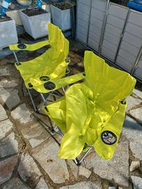 2 sedie pieghevoli camping con sacca
