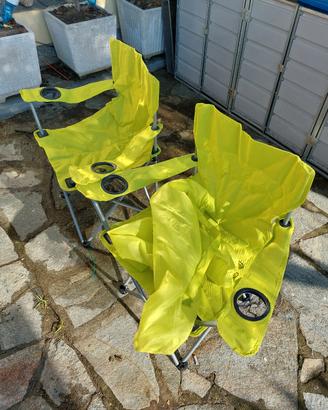 2 sedie pieghevoli camping con sacca