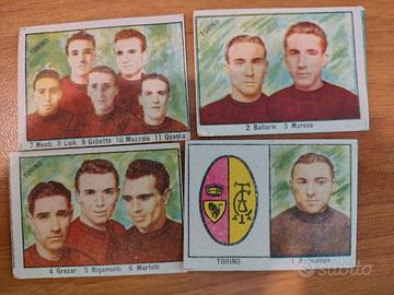 4 FIGURINE CALCIO GRANDE TORINO ANNI 40 COMPLETO