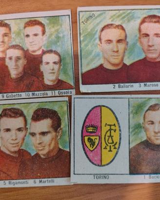 4 FIGURINE CALCIO GRANDE TORINO ANNI 40 COMPLETO