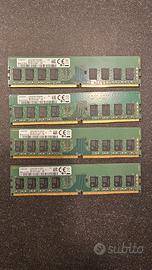 RAM DDR4 4x8Gb Samsung (totale 32Gb) per Desktop