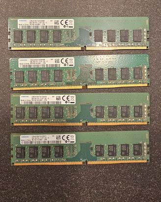 RAM DDR4 4x8Gb Samsung (totale 32Gb) per Desktop