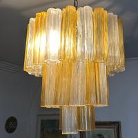 Lampadario vintage anni ‘70 in vetro di Murano