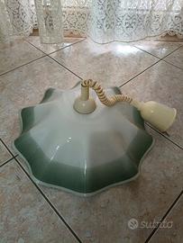 Lampadario vintage in vetro con cavo a spirale