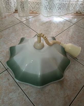 Lampadario vintage in vetro con cavo a spirale