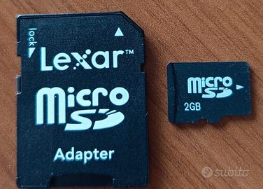 Scheda di memoria Micro SD 2 GB con adattatore