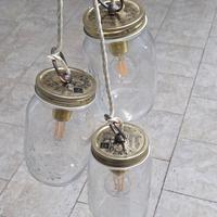 Lampadario a sospensione con 3 barattoli