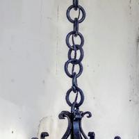 Applique con lanterna in ferro forgiato a mano