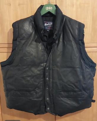 💯Stupendo-Gilet simil Schott vera pelle nero M-L