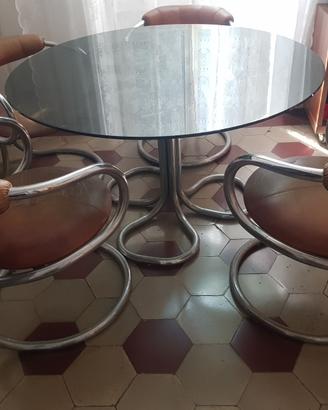 Tavolo/poltrone Rudi Bonzanini  Tecnosalotto 1970