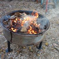 Braciere  ferro pesante grande 90 cm 60 chili 