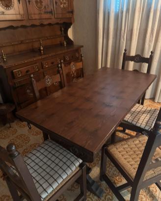 Tavolo da cucina in legno massello allungabile