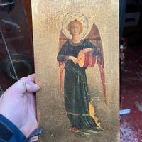 Quadretto in legno angelo musicante