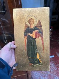 Quadretto in legno angelo musicante