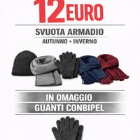 Lotto sciarpe + guanti uomo (brand vari)