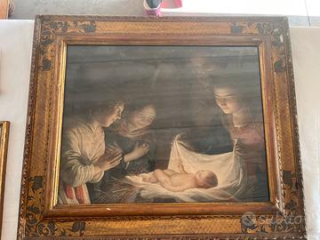 Quadro antico Natività Gesu Bambino