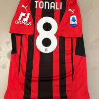 Tonali Match Worn Issue Jersey Shirt Home AC Milan