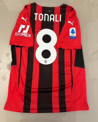 Tonali Match Worn Issue Jersey Shirt Home AC Milan