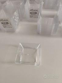 300 vassoietti plastica riutilizzabili 5.8 x 5.8