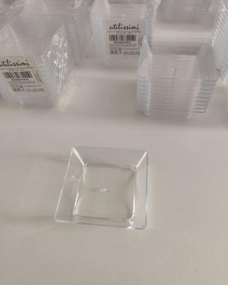 300 vassoietti plastica riutilizzabili 5.8 x 5.8