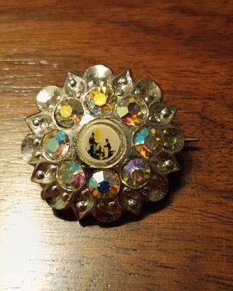 Spilla vintage anni '80 Madonna di Lourdes 