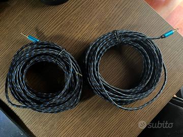 2 Cavi AUX 12,5m jack 3,5mm in nylon antipiega