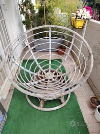 Sedia tonda in vimini