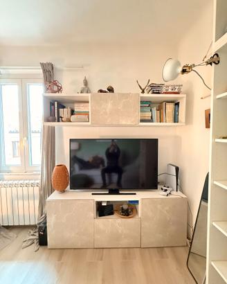 Mobile TV componibile bianco/beige NUOVO