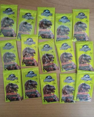 30 Sticker Mania 3D e 10 bustine Jurassic Park 