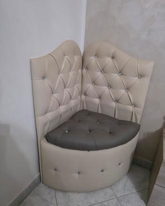 Poltrona angolare pouf in ecopelle contenitore