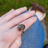 Anello con pietra dura occhio di tigre