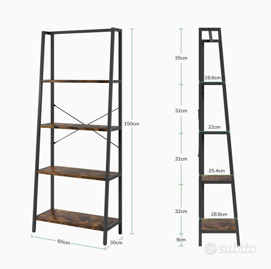 NUOVO Scaffale a Scala,Libreria Industriale Marron - Arredamento e  Casalinghi In vendita a Lecco