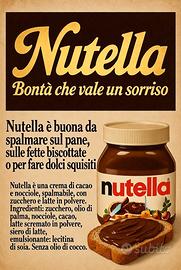 Poster pubblicità Nutella Ferrero 