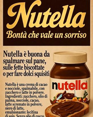 Poster pubblicità Nutella Ferrero 