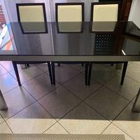 Tavolo cucina allungabile Calligaris vetro e acaio