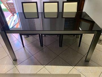 Tavolo cucina allungabile Calligaris vetro e acaio